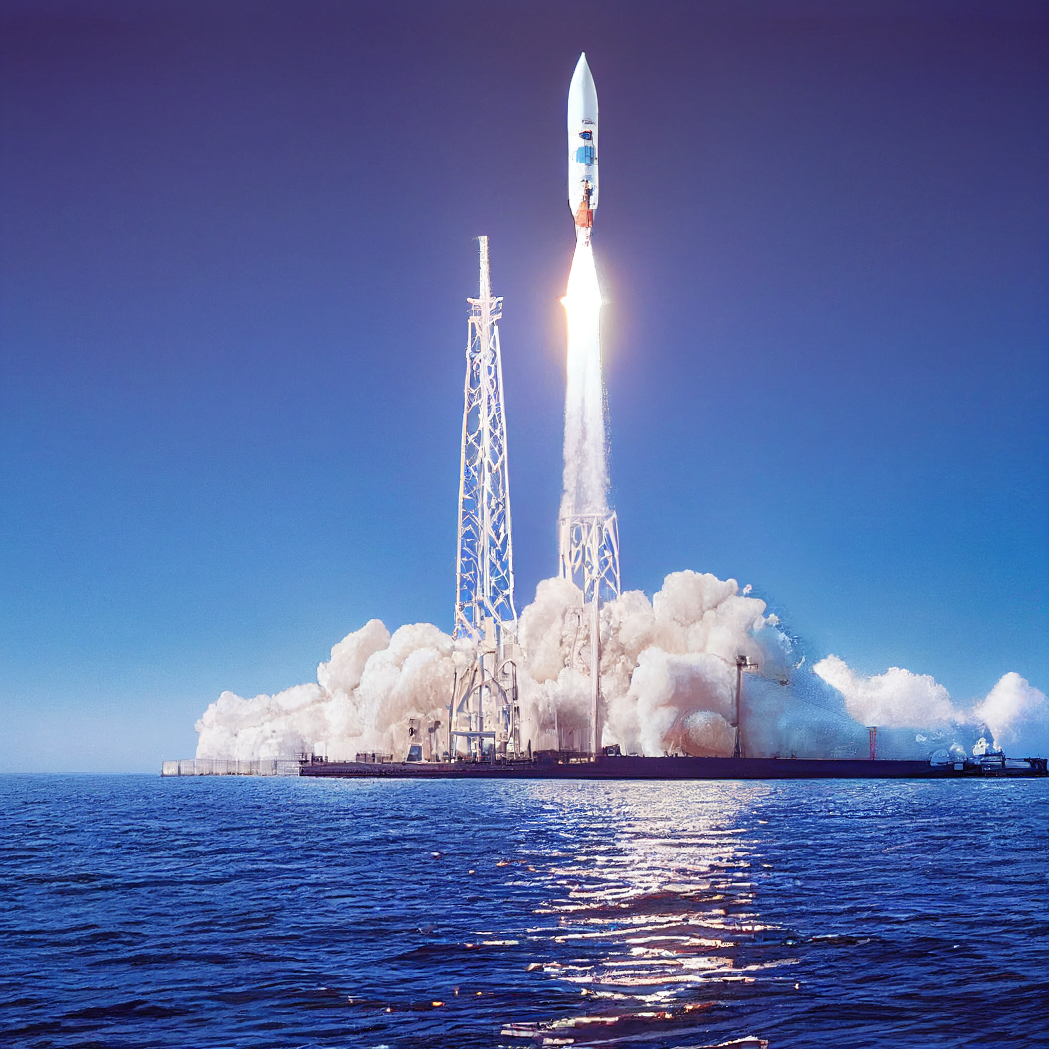 Floating ocean launch platform concept