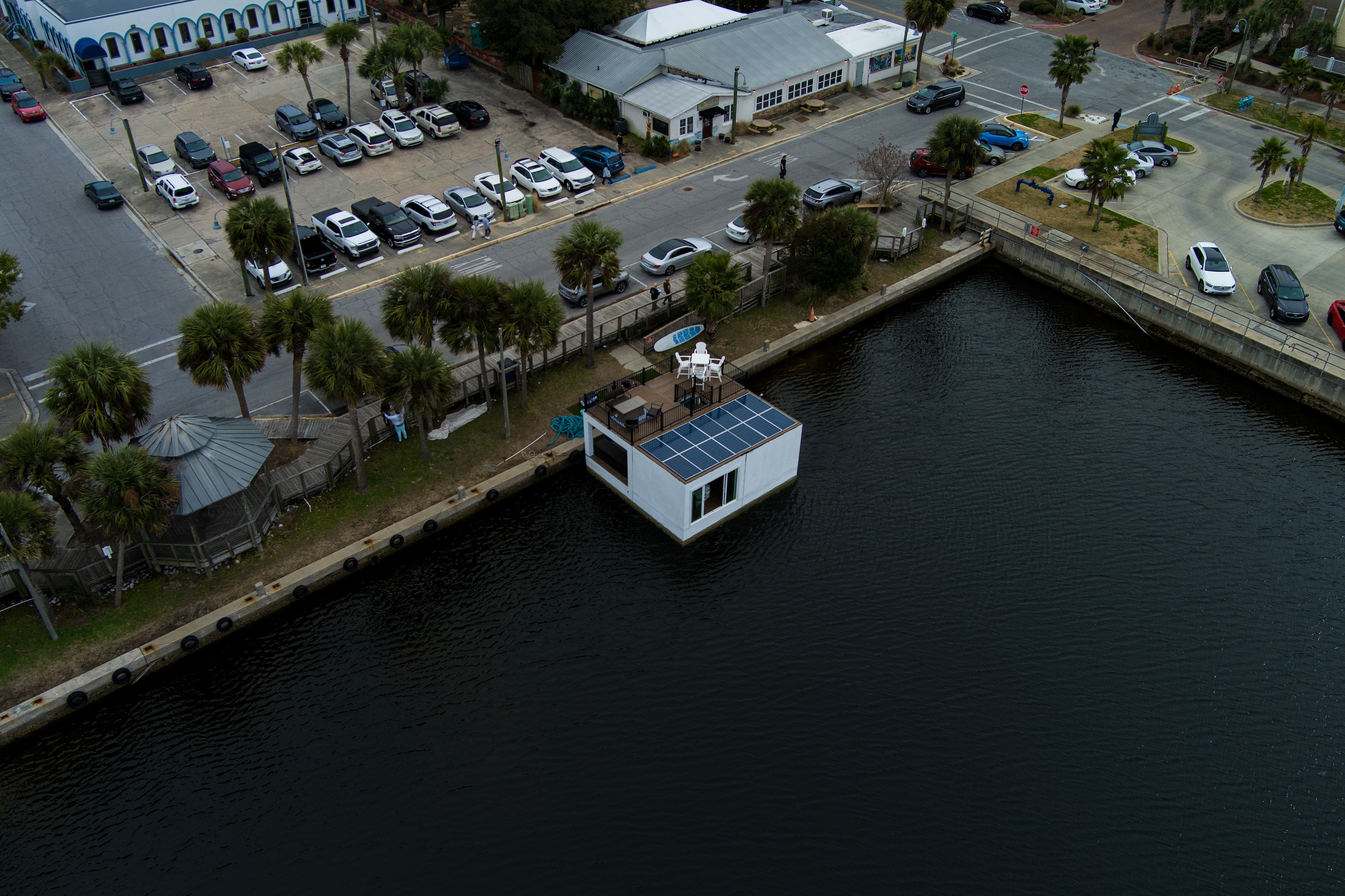 Coquina platform aerial angle view